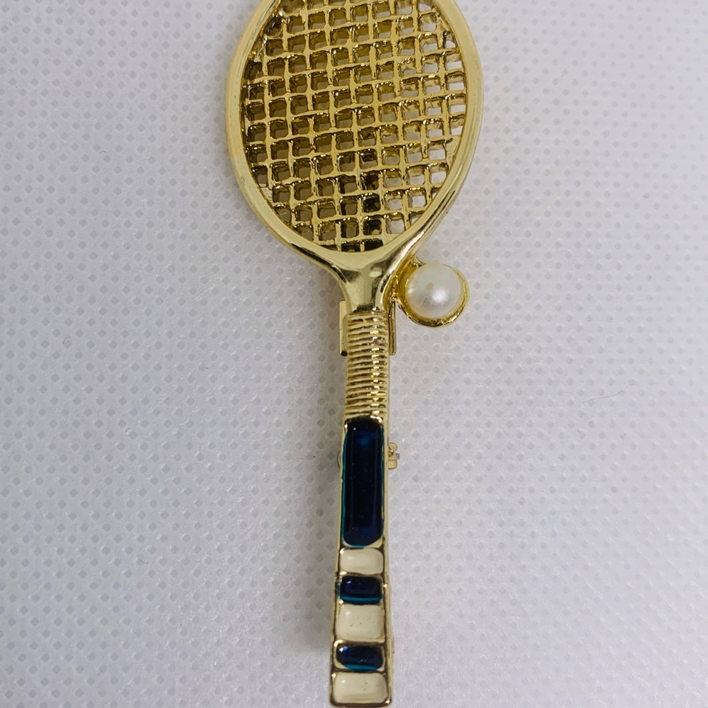 Gerry's Tennis Racket Brooch/Pin - Picture 3 of 8